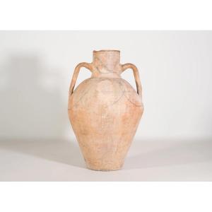 Antique Spanish Terracotta Amphora – 19th Century Rustic Handcrafted Storage Jar