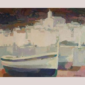 Cadaqués Harbor, Costa Brava – Original Impressionist Oil On Canvas