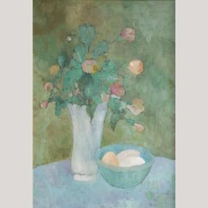 Impressionist Oil On Board – Floral Still Life With Vase