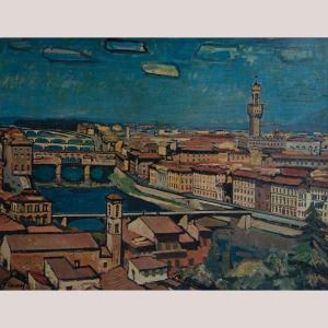 Florence By Federico Lloveras – Large Framed Oleograph