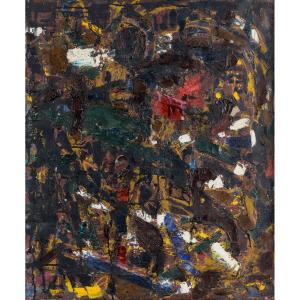 Abstract Expressionist Composition – Labelled Roland Alexander 1962