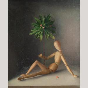 Articulated Mannequin With Palm Leaf – Hermógenes Pardo Ruiz