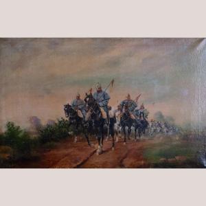 Cavalry Patrol At Dawn – J. Cusachs
