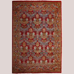 Floral Medallion Composition - Vintage Spanish Hand-knotted Rug