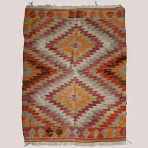 Geometric Anatolian Kilim Textile