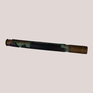 Ross London Marine Brass And Green Sharkskin Shagreen Telescope