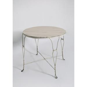 Round Wrought Iron Garden Dining Table, 1920.