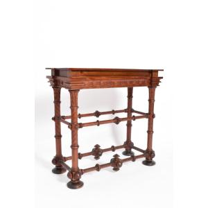 Egyptian Revival Arts & Crafts Wood Console Table, 1910s.