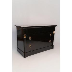 Neoclassical Lacquered Chest Of Drawers, Return From Egypt, 19th Century.