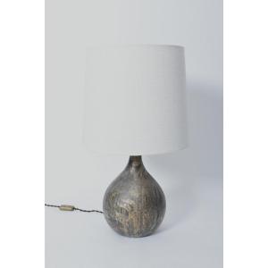 Painted Glass Lamp With Foliage Patterns, 1960s.