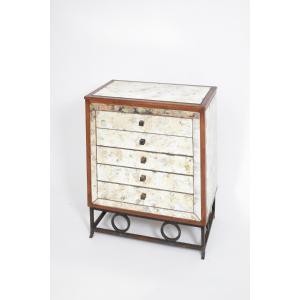 Mirrors And Wrought Iron Chest Of Drawers, 1940s.