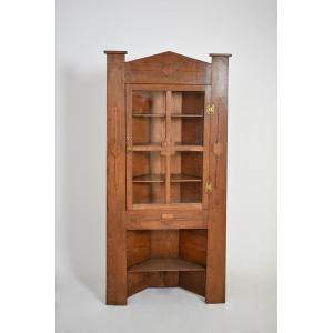 Arts And Crafts Oak Corner Cabinet, 1900s.