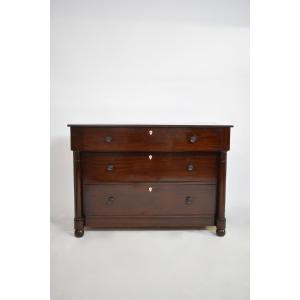 Transformation Mahogany Chest Of Drawers Desk, 19th C.
