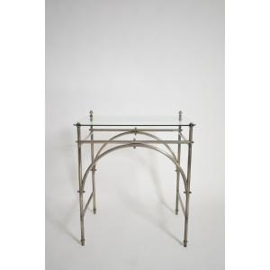 Tubular Chrome Iron And Glass Table, 1920s.