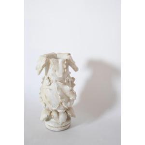 Plaster Vase With Floral Pattern, 1920s.