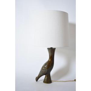 Zoomorphic Bird Ceramic Lamp, 1970s