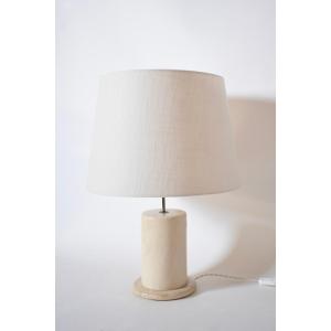   Travertine Cylindrical Lamp, 1970s.