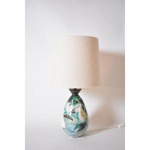 Fruits And Pears Ceramic Lamp, 1960s