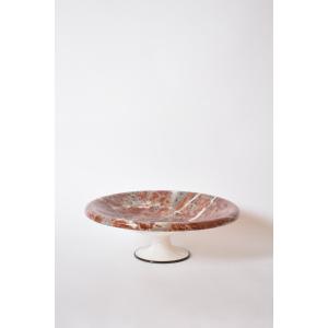 Neoclassical Faux Marble Plate On Pedestal, 1960s.