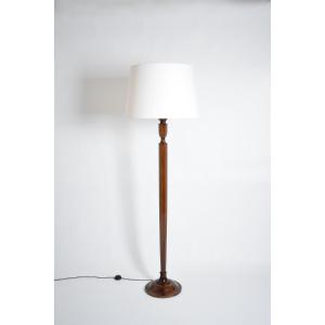 Art Deco Mahogany Floor Lamp, 1940s