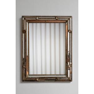 Giltwood And Patinated-wood Mirror, 1940s
