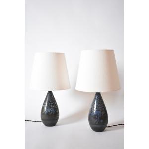 Pair Of Primavera Stoneware Lamps, 1930s