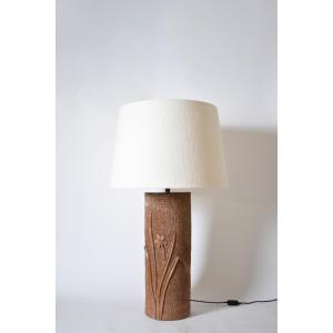 Important Cylinder Ceramic Stoneware Lamp, 1950s.