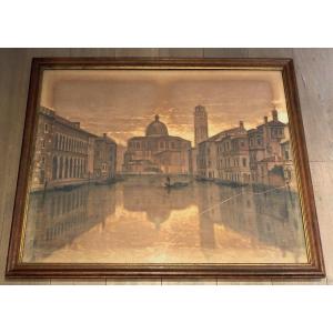 Large Venice View. Signed By François Stroobant (1819-1916)