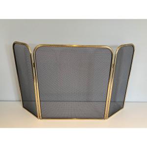 Brass And Grilling Fireplace Screen