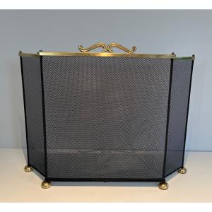 Brass And Grilling Fireplace Screen
