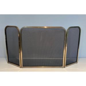 Brass And Grilling Fireplace Screen