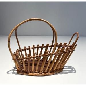 Rattan Bottle Holder. French. Circa 1970