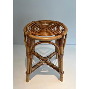 Rattan Stool. French Work. Circa 1950