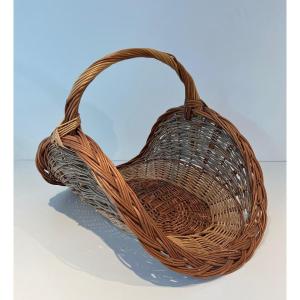 Rattan Logs Holder. French Work; Circa 1970