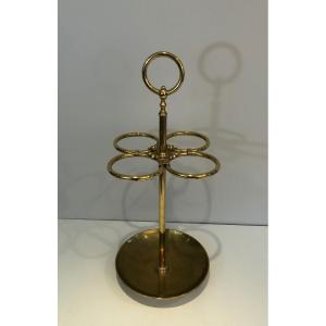 Round Brass Umbrella Stand. French Work. Circa 1900