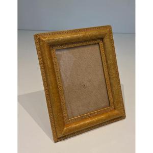 Cellar Stitched Leather Frame. French Work. Around 1970
