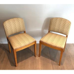 Pair Of Sycamore Chairs. Art Deco Period French Work. Circa 1930