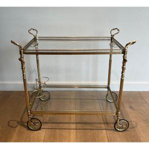 Neoclassical Style Brass Coffee Table With Cherubs. French Work In The Style Of Maison Jansen. 