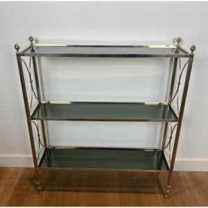 Neoclassical Style Silvered Metal Shelves Unit Attributed To Maison Jansen