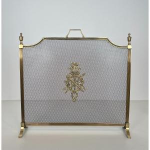  Louis XVI Style Brass Fireplace Screen In The Style Of Maison Jansen