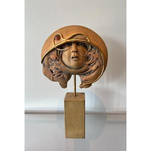 Terracotta Sculpture. Belgian Work Signed In Hollow Jean-claude Vanhaecke
