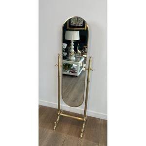 Removable Neoclassical Style Psyche Mirror. French Work. Circa 1940