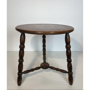 Turned Wood Coffee Table. French Work By Charles Dudouyt. Circa 1950