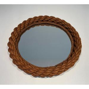 Round Rope Mirror. French Work In The Style Of Adrien Audoux And Frida Minet (audoux-minet).