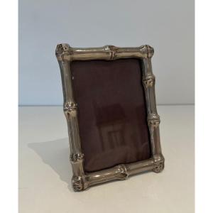 Small Silver-plated Bronze Frame. French Work By Maison Bqguès. Circa 1940small Silvered Bronze