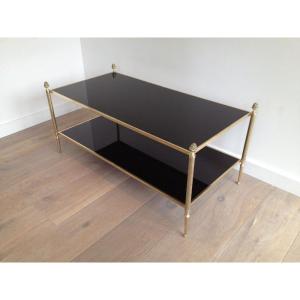 Neoclassical Style 2 Tiers Coffee Table Made Of Brass And Bronze 
