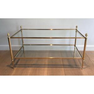 Maison Baguès Two Tiers Brass Coffee Table