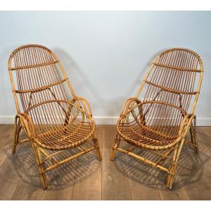 Pair Of Design Rattan Armchairs