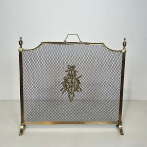 Louis XVI Style Brass Fireplace Screen In The Style Of Maison Jansen