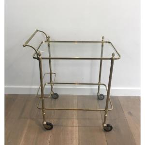 Neoclassical Brass Drinks Trolley By Maison Bagués. Circa 1940